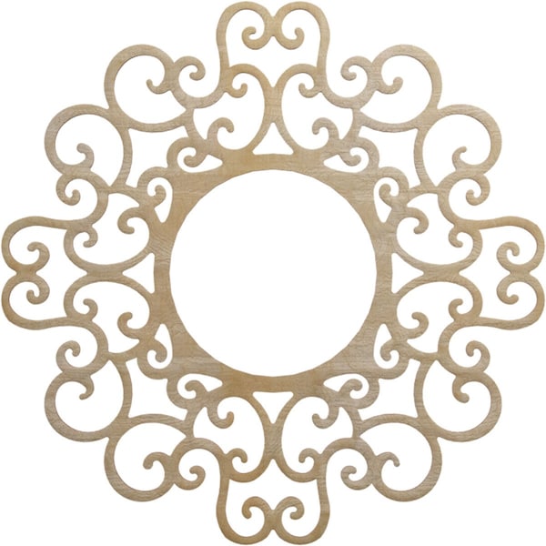 Ekena Millwork Reims Wood Fretwork Pierced Ceiling Medallion, Birch, 32"OD x 12 1/4"ID x 1/4"T CMWP32X32X0250REBI - main